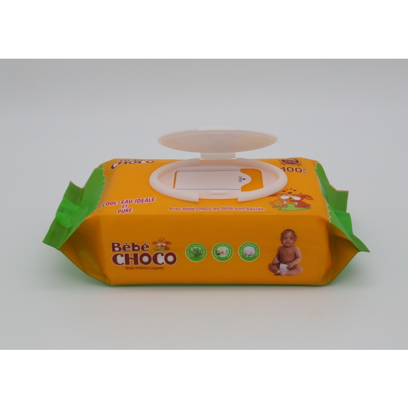 100 Pieces Aloe Cotton With Plastic Lid Baby Wipe